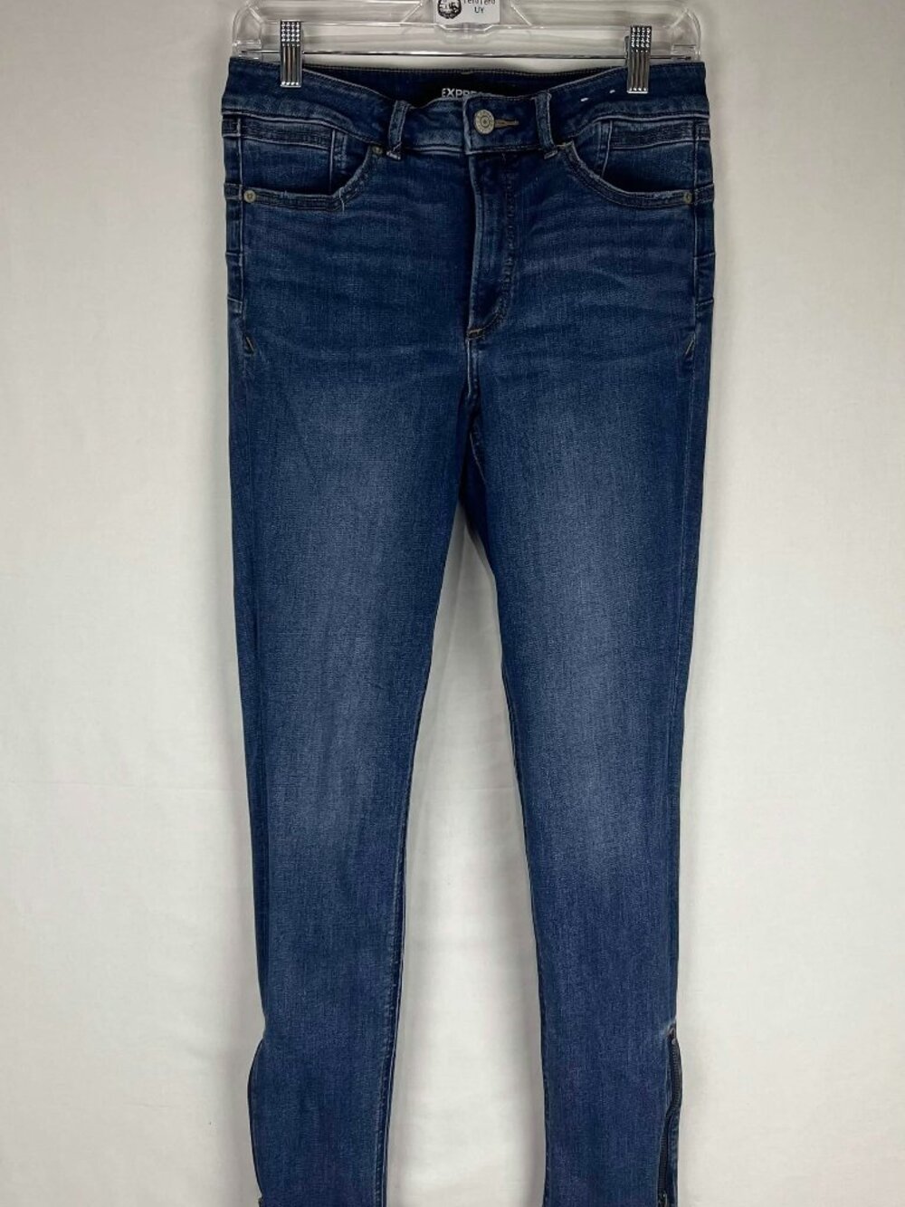 GUC Express Jeans Womens Blue Ankle Zipper Skinny Pants Size 8R